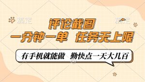 评论截图，一分钟一单，有手机就能做，任务无上限，轻松一天大几百-木白网创