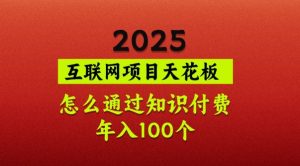 2025项目天花板，普通怎么通过知识付费翻身，年入百个【揭秘】-木白网创