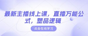 最新主播线上课，直播万能公式，塑品逻辑-木白网创