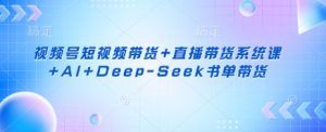 视频号短视频带货+直播带货系统课+AI+Deep-Seek书单带货-木白网创