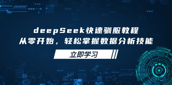 deepSeek快速驯服教程，从零开始，轻松掌握数据分析技能-木白网创