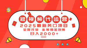 2025最新风口项目：短视频代运营日入2000＋-木白网创
