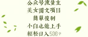 流量主长期收益项目，美女图片简单复制，小白也能上手，轻松日入5张-木白网创