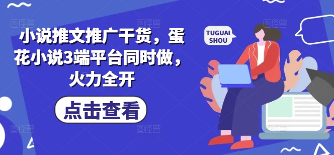 小说推文推广干货，蛋花小说3端平台同时做，火力全开-木白网创