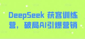 DeepSeek 获客训练营，破局AI引爆营销-木白网创
