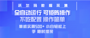 最新沃尔玛平台采集 全自动运行 可矩阵单机实测500+ 操作简单-木白网创