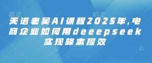 天诺老吴AI课程2025年，电商企业如何用deeepseek实现降本提效-木白网创