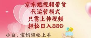 京东短视频带货，2025翻身项目，只需上传视频，单月稳定变现8k+【揭秘】-木白网创