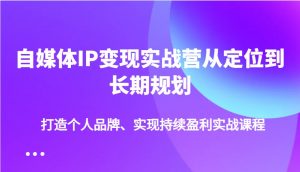 自媒体IP变现实战营从定位到长期规划，打造个人品牌、实现持续盈利实战课程-木白网创