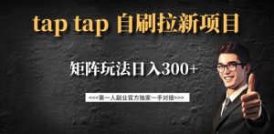 taptap拉新自刷项目，一个新用户14元，矩阵玩法日入300+-木白网创