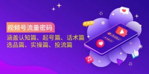 视频号流量密码：涵盖认知篇、起号篇、话术篇、选品篇、实操篇、投流篇-木白网创