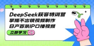 DeepSeek获客特训营：掌握不出镜视频制作，日产百条IP口播视频-木白网创