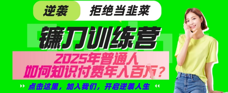【网创项目终点站-镰刀训练营超级IP合伙人】25年普通人如何通过“知识付费”年入百个-仅此一版【揭秘】-木白网创