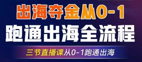 2025出海夺金从0-1跑通出海全流程，三节直播课从0-1跑通出海，教你用AI跑通全流程-木白网创