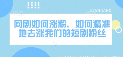 网剧如何涨粉，如何精准地去涨我们的短剧粉丝-木白网创