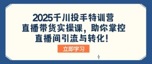 2025千川投手特训营：直播带货实操课，助你掌控直播间引流与转化！-木白网创