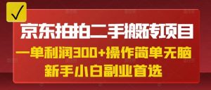 京东拍拍二手搬砖项目，一单纯利润3张，操作简单，小白兼职副业首选-木白网创