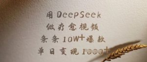用DeepSeek做疗愈视频，条条10W+爆款，单日变现多张-木白网创