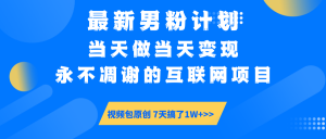 最新男粉计划6.0玩法，永不凋谢的互联网项目 当天做当天变现，视频包原...-木白网创