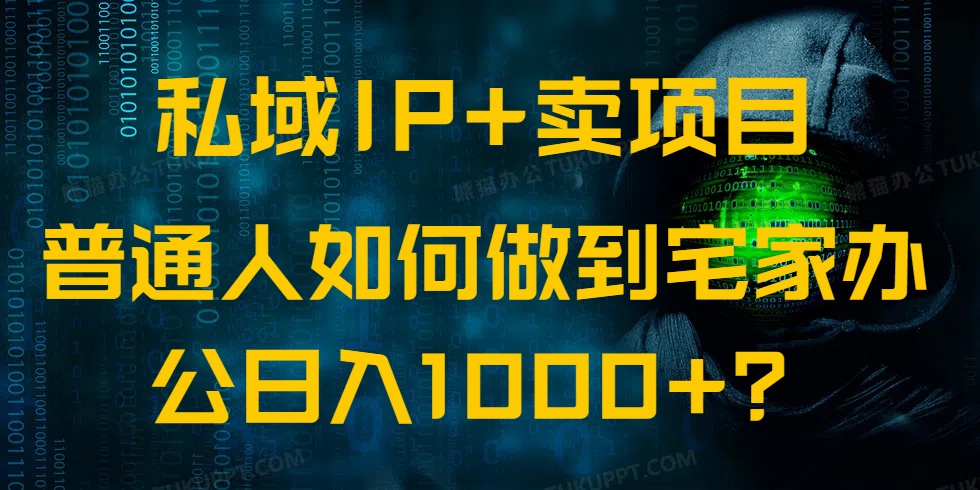 私域IP+卖项目，普通人如何做到宅家办公实现日入1000+-木白网创