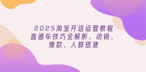 2025淘宝开店运营教程更新，直通车技巧全解析，动销、爆款、人群搭建-木白网创