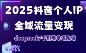 2025抖音个人IP全域流量变现进阶课，deepseek千川爆单进阶课-木白网创