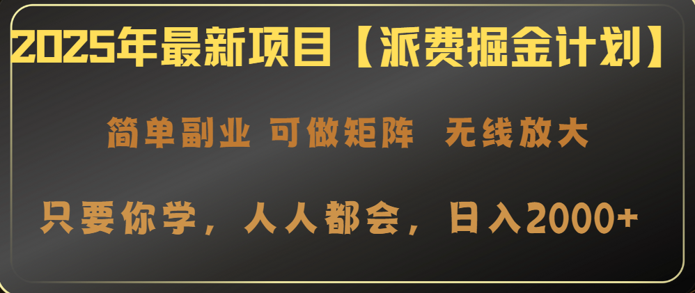 2025年最新项目【派费掘金计划】操作简单，日入2000+-木白网创