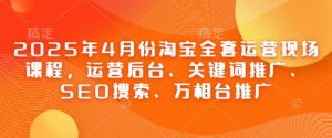 2025年4月份淘宝全套运营现场课程，运营后台、关键词推广、SEO搜索、万相台推广-木白网创