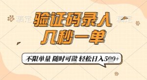 验证码录入，几秒钟一单，只需一部手机即可开始，随时随地可做，每天5张+【揭秘】-木白网创