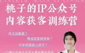 桃子IP公众号内容获客训练营(第3期)，一门让你公众号从0到商业闭环的课程-木白网创