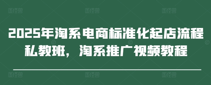 2025年淘系电商标准化起店流程私教班，淘系推广视频教程-木白网创