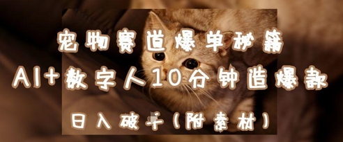 宠物赛道爆单秘籍：AI+数字人10分钟造爆款，日入1k-木白网创