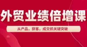 外贸业绩倍增课，从产品，获客，成交抓关键突破-木白网创