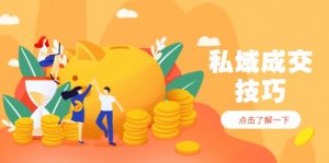 私域成交技巧，帮你从入门到精通，破解四大痛点，快速变现，轻松收钱-木白网创