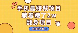 暴利项目，手机一键代发视频被动收入1000+，零成本做老板长期管道收益！-木白网创