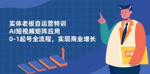 实体老板自运营特训，AI短视频矩阵应用，0-1起号全流程，实现商业增长-木白网创