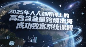 2025年人人都用得上的高含金量跨境出海成功致富系统课程-木白网创
