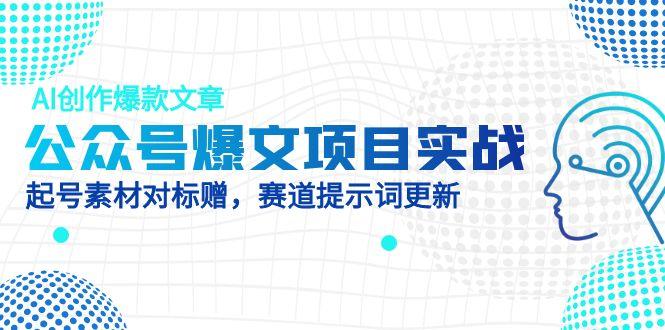 公众号爆文项目实战，AI创作爆款文章，起号素材对标赠(附赛道AI提示词-木白网创