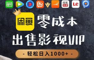 零成本卖影视会员，一天卖出上百单，轻轻松松日入1000+-木白网创