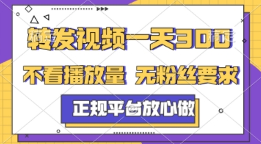 转发视频一天3张+，正规平台放心做，不看播放量，不看粉丝量，一个任务几分钟完成【揭秘】-木白网创