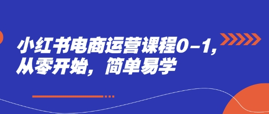 小红书电商运营课程0-1，从零开始，简单易学-木白网创