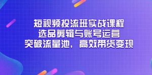 短视频投流班实战课程，选品剪辑与账号运营，突破流量池，高效带货变现-木白网创