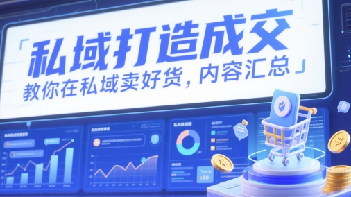 私域打造成交，教你在私域卖好货，内容汇总-木白网创
