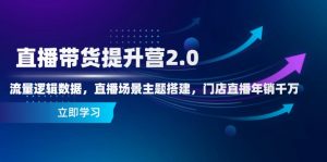 直播带货提升营2.0：流量逻辑数据，直播场景主题搭建，门店直播年销千万-木白网创
