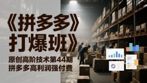 《拼多多打爆班》原创高阶技术第44期，拼多多高利润强付费-木白网创
