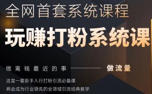 2025行业首套全网全域打粉系统神课，做流量做离钱最近的事，一套新手入行打粉引流必备课-木白网创