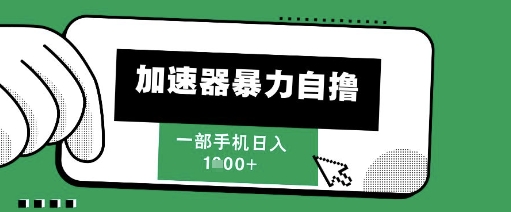 205新风口，加速器暴力自撸，单机日入1k+【揭秘】-木白网创