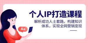 个人IP打造课程，解析成功人士套路，构建知识体系，实现全网营销变现-木白网创