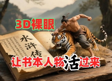 书本人物裸眼3D视频，新的玩法，流量超猛，保姆级教程-木白网创