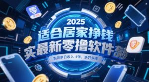适合居家挣钱2025最新零撸软件，实测单日收入4张，多劳多得 一部手机即可操作【揭秘】-木白网创